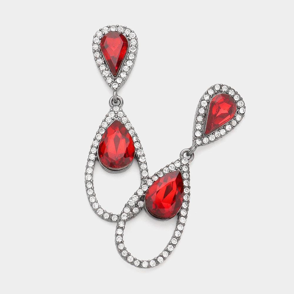 Double Teardrop Link Dangle Evening Earrings - Jewelry Store by Erik Rayo