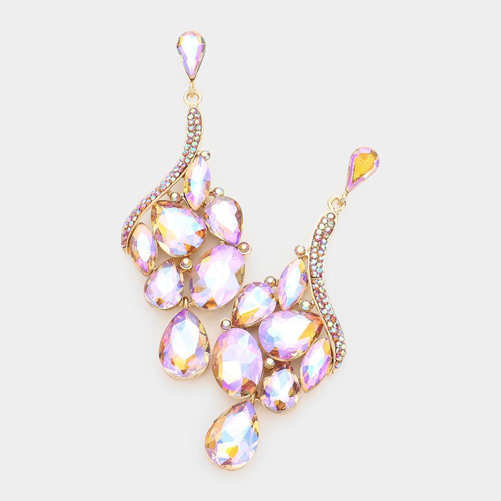 Multi Stone Cluster Dangle Evening Earrings - Jewelry Store by Erik Rayo