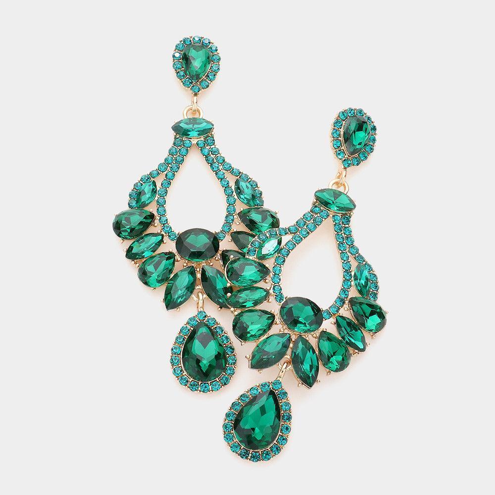 Multi Stone Cluster Dangle Evening Earrings - Jewelry Store by Erik Rayo