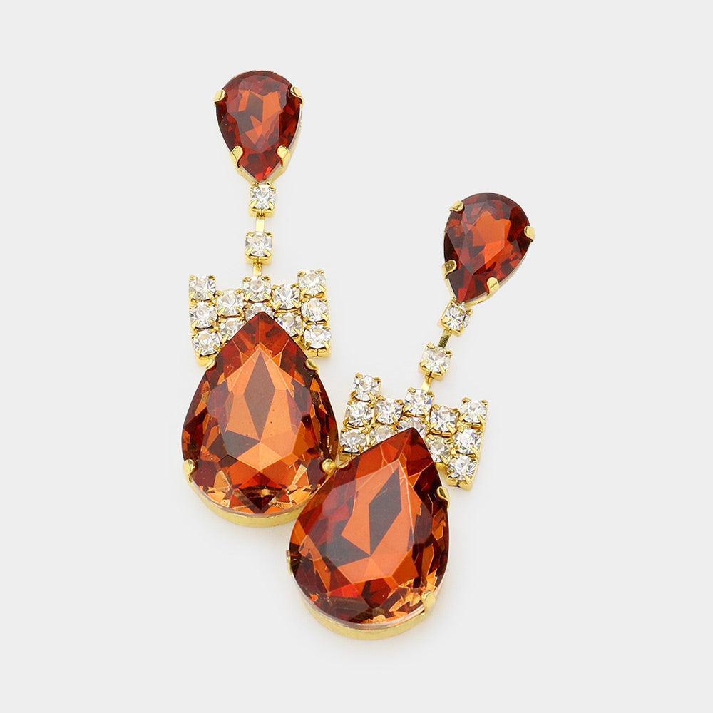 Crystal Rhinestone Teardrop Evening Earrings - Jewelry Store by Erik Rayo