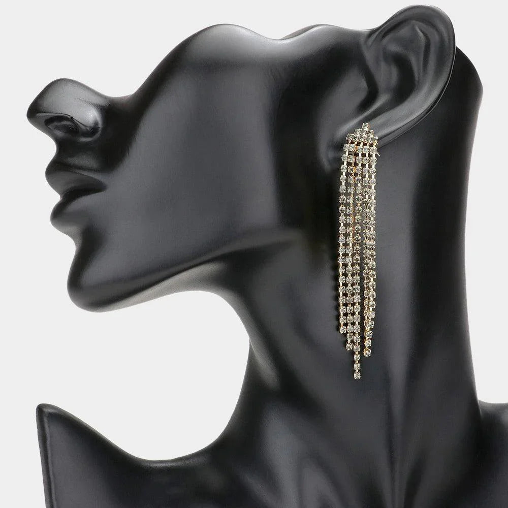 Black Rhinestone Evening Earrings - Jewelry Store by Erik Rayo