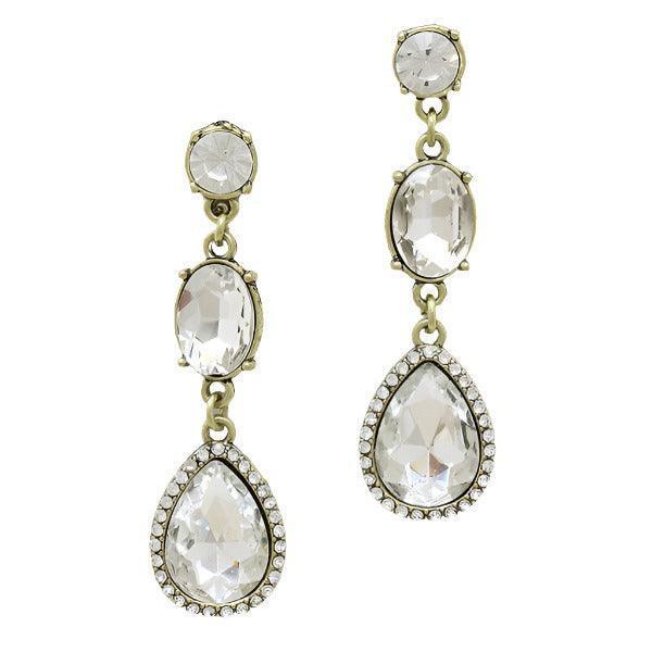 Gold Crystal Geo Drop Earrings - Jewelry Store by Erik Rayo
