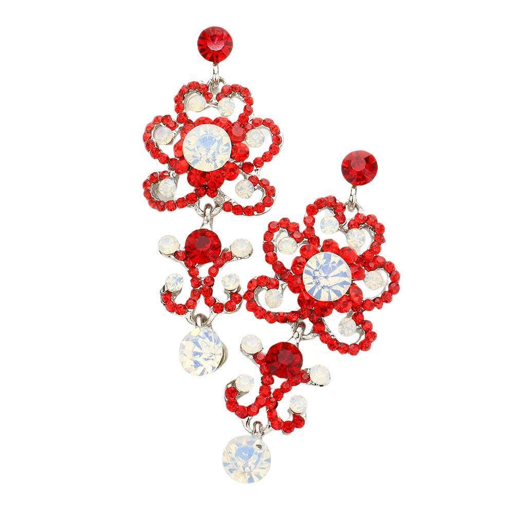 Red Victorian Flower Earrings - Jewelry Store by Erik Rayo