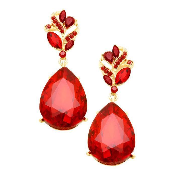 Gold Glass crystal teardrop earrings - Jewelry Store by Erik Rayo