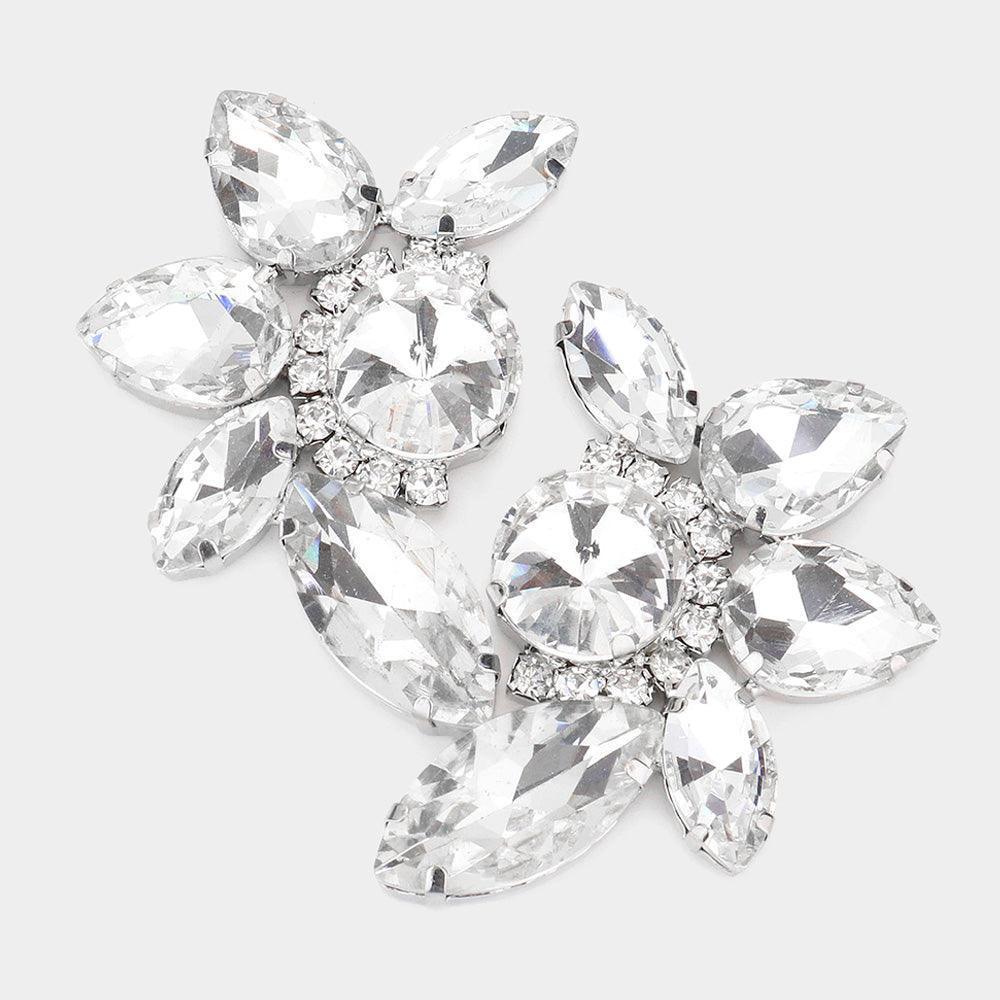Marquise Round Stone Cluster Evening Earrings - Jewelry Store by Erik Rayo