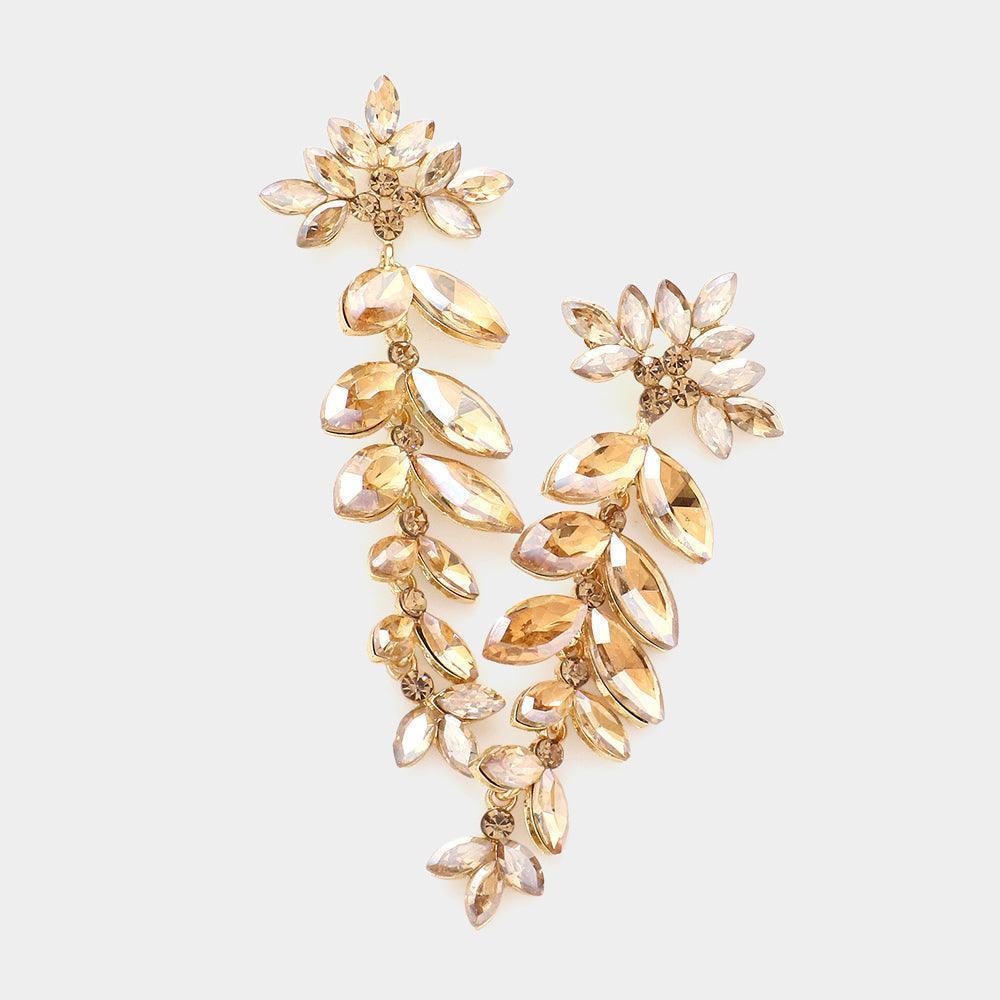 Marquise Stone Cluster Dangle Evening Earrings - Jewelry Store by Erik Rayo