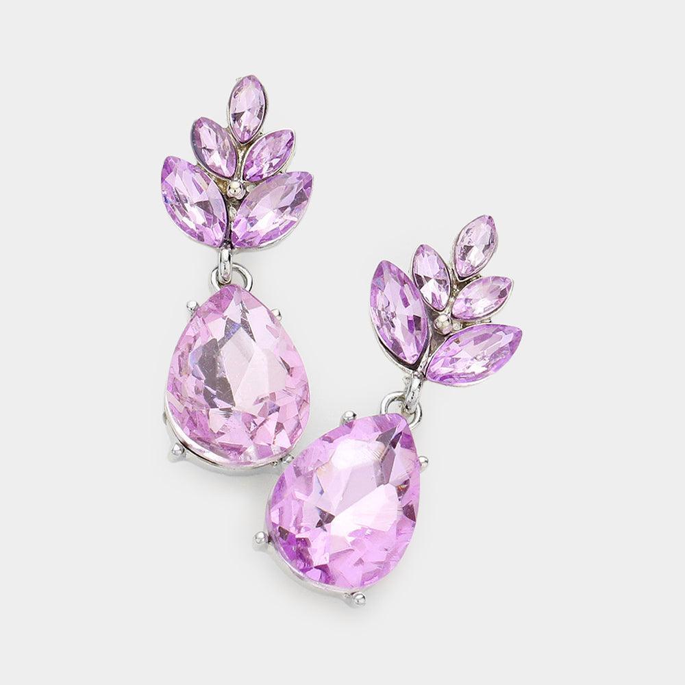 Crystal Teardrop Cluster Vine Evening Earrings - Jewelry Store by Erik Rayo