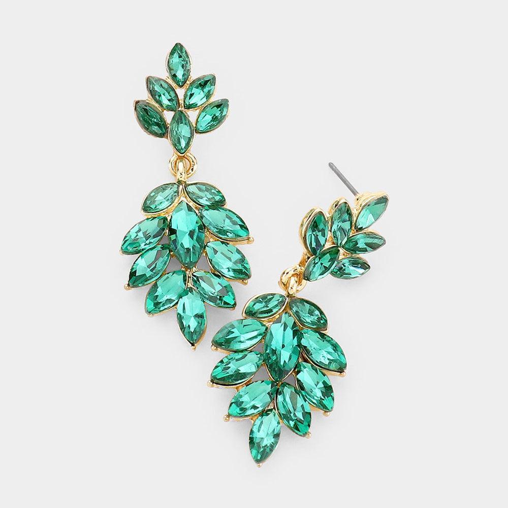 Crystal Marquise Cluster Drop Evening Earrings - Jewelry Store by Erik Rayo