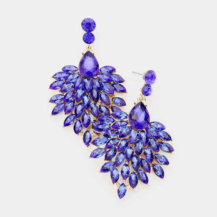 Gold Marquise Oval Cluster Shourouk Earrings - Jewelry Store by Erik Rayo
