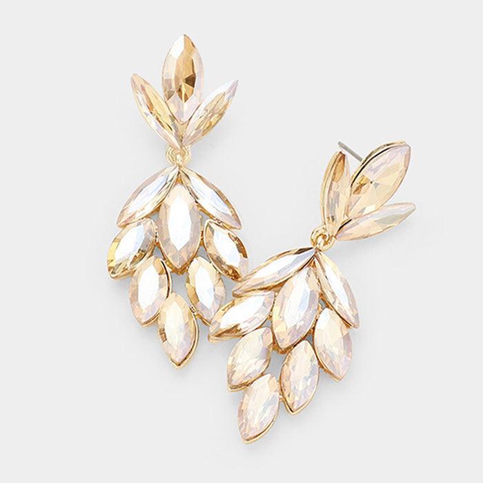 Crystal Marquise Cluster Evening Earrings - Jewelry Store by Erik Rayo