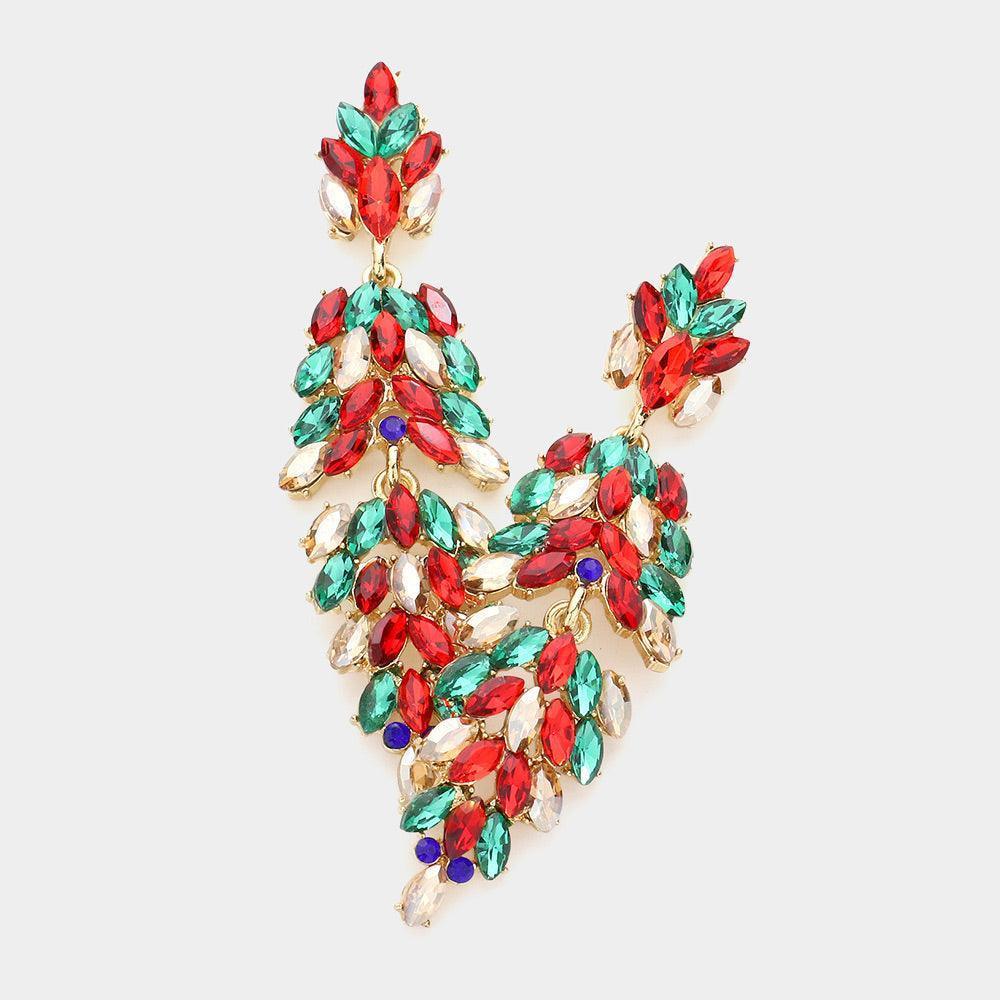 Marquise Crystal Cluster Drop Evening Earrings - Jewelry Store by Erik Rayo