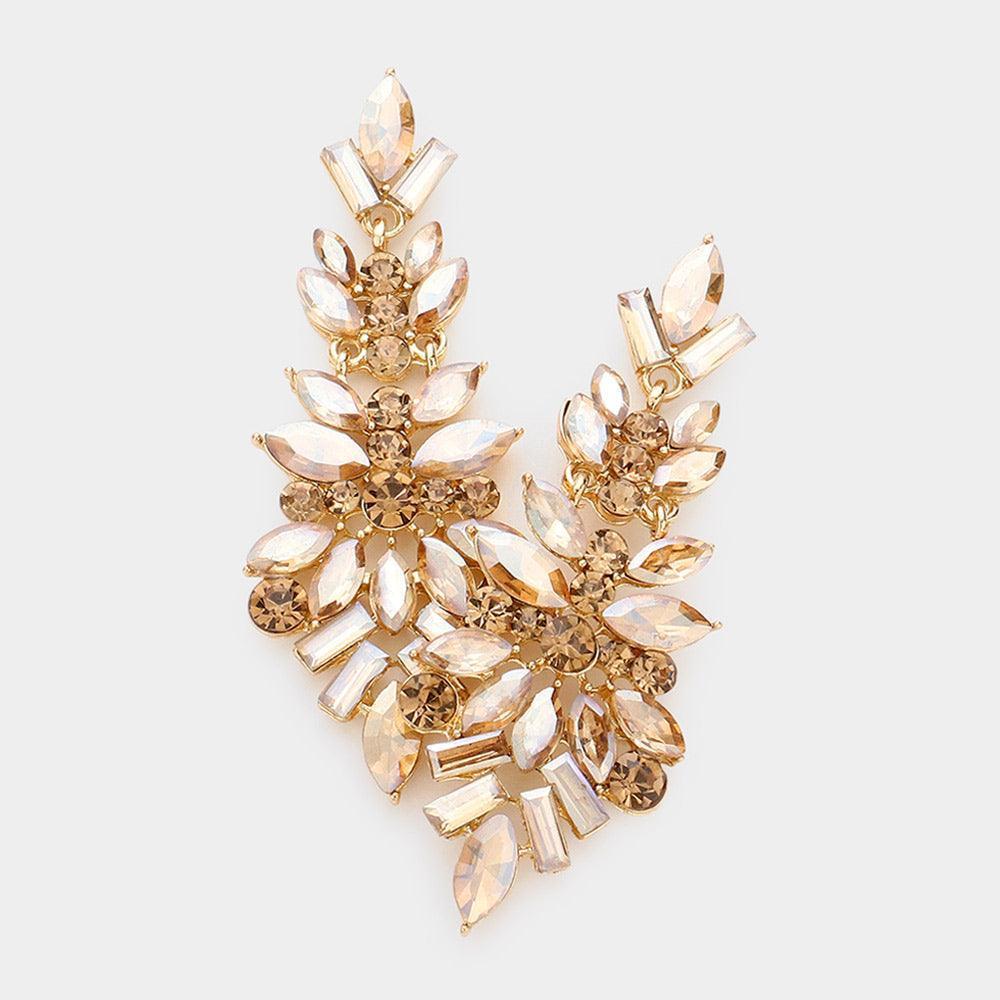 Marquise Stone Cluster Evening Earrings - Jewelry Store by Erik Rayo