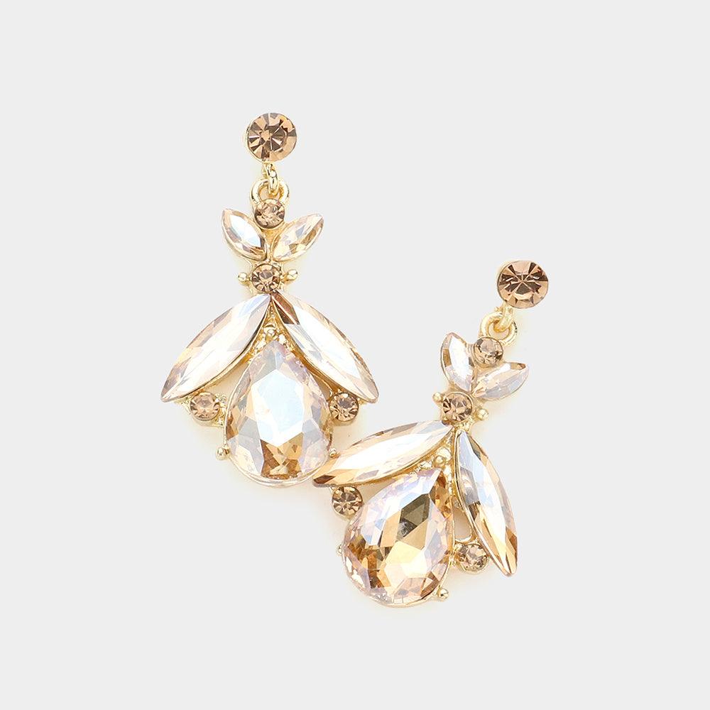 Teardrop Crystal Marquise Evening Earrings