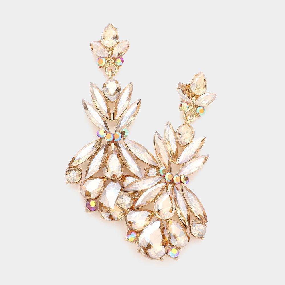 Multi Stone Cluster Dangle Evening Earrings - Jewelry Store by Erik Rayo