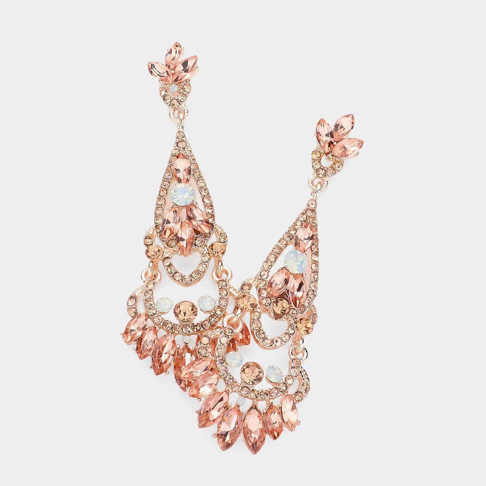 Gold Crystal Rhinestone Chandelier Evening Earrings - Jewelry Store by Erik Rayo