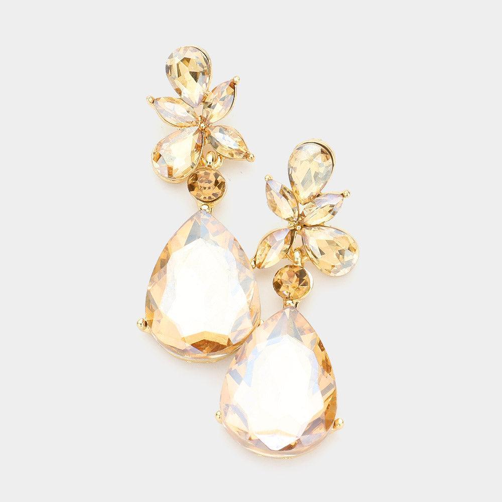 Teardrop Stone Dangle Evening Earrings - Jewelry Store by Erik Rayo