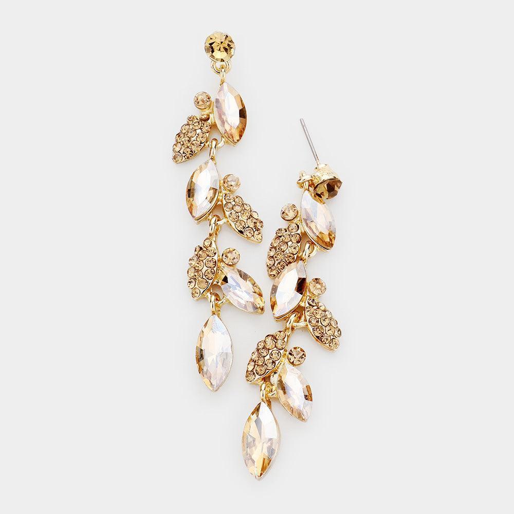 Crystal Marquise Cluster Drop Evening Earrings - Jewelry Store by Erik Rayo