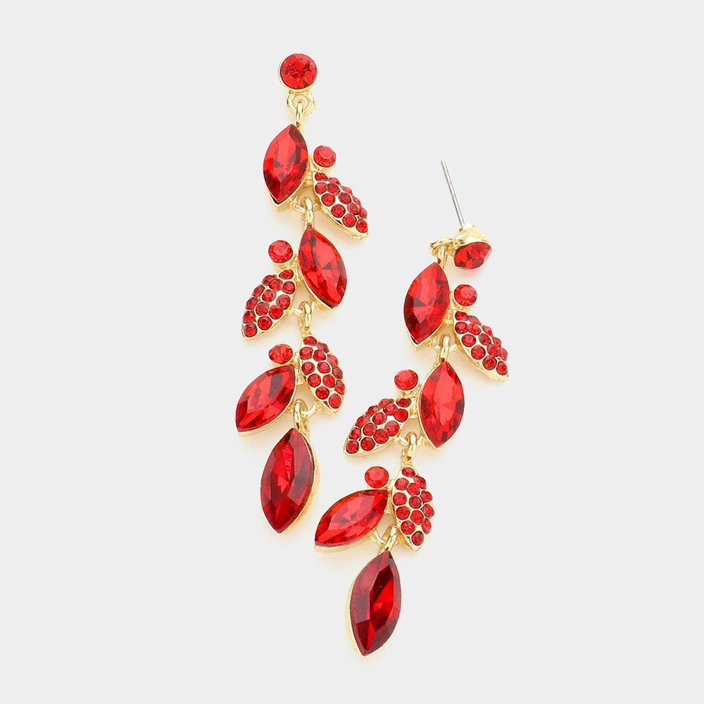 Crystal Marquise Cluster Drop Evening Earrings - Jewelry Store by Erik Rayo