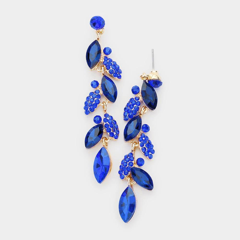 Crystal Marquise Cluster Drop Evening Earrings - Jewelry Store by Erik Rayo