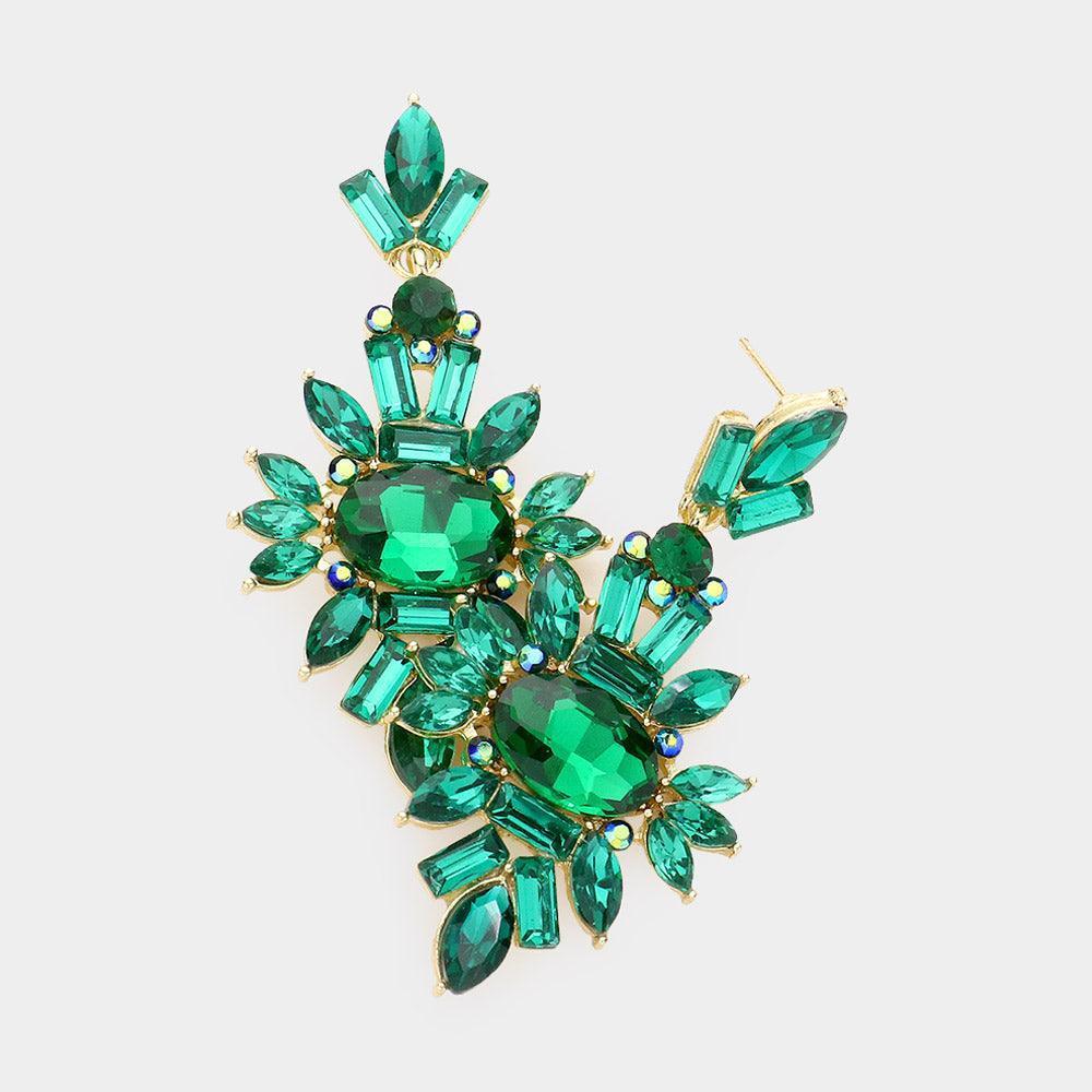 Marquise Crystal Cluster Evening Earrings - Jewelry Store by Erik Rayo