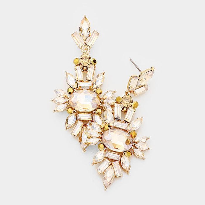 Marquise Crystal Cluster Evening Earrings - Jewelry Store by Erik Rayo
