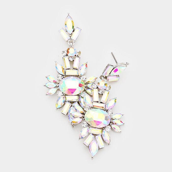 Marquise Crystal Cluster Evening Earrings - Jewelry Store by Erik Rayo