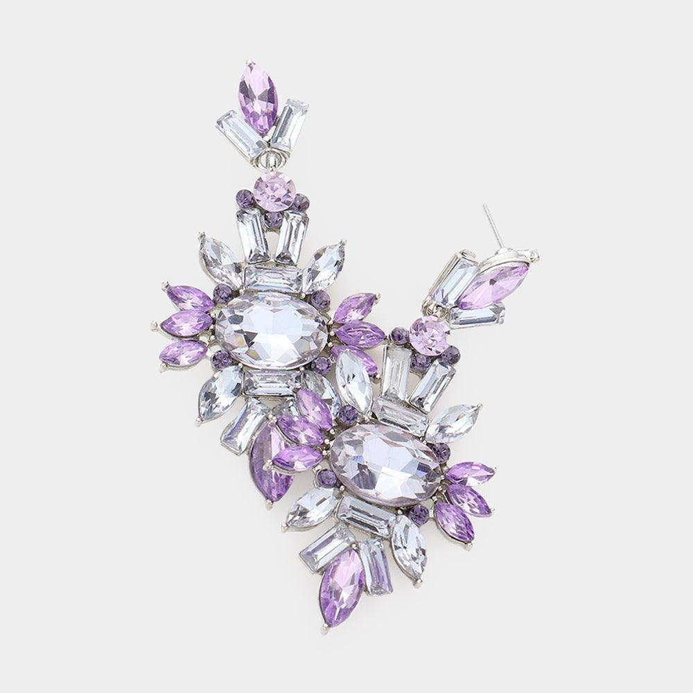Marquise Crystal Cluster Evening Earrings - Jewelry Store by Erik Rayo
