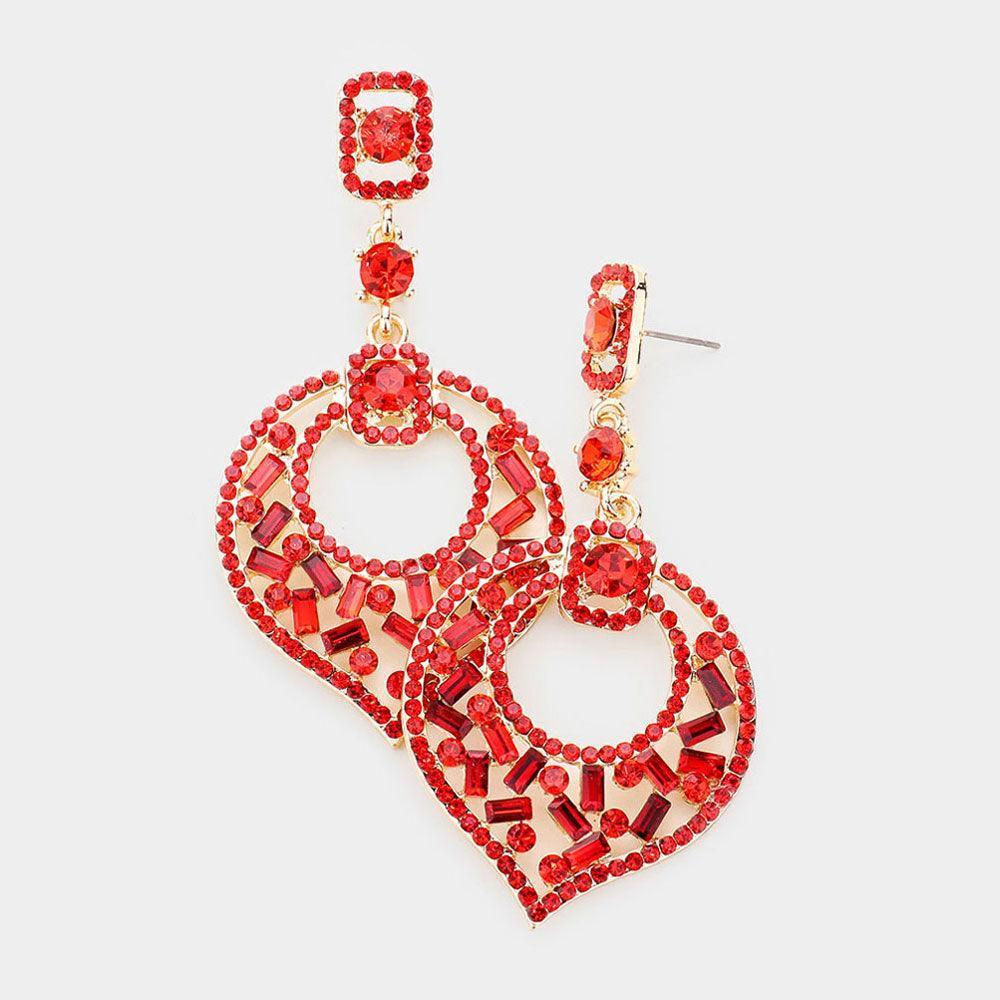 Rectangle Rhinestone Cluster Evening Earrings - Jewelry Store by Erik Rayo