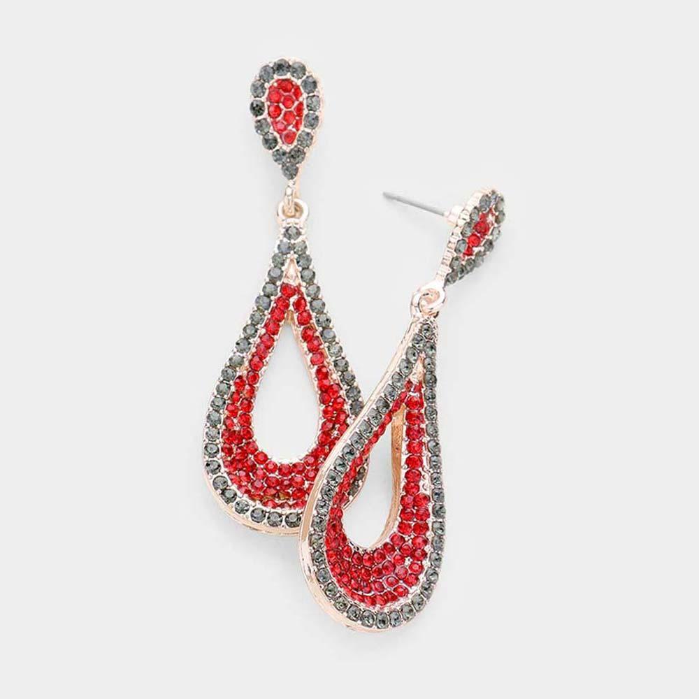 Crystal Rhinestone Pave Petal Evening Earrings - Jewelry Store by Erik Rayo