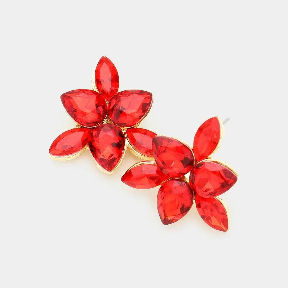 Marquise Teardrop Stone Cluster Evening Stud Earrings - Jewelry Store by Erik Rayo