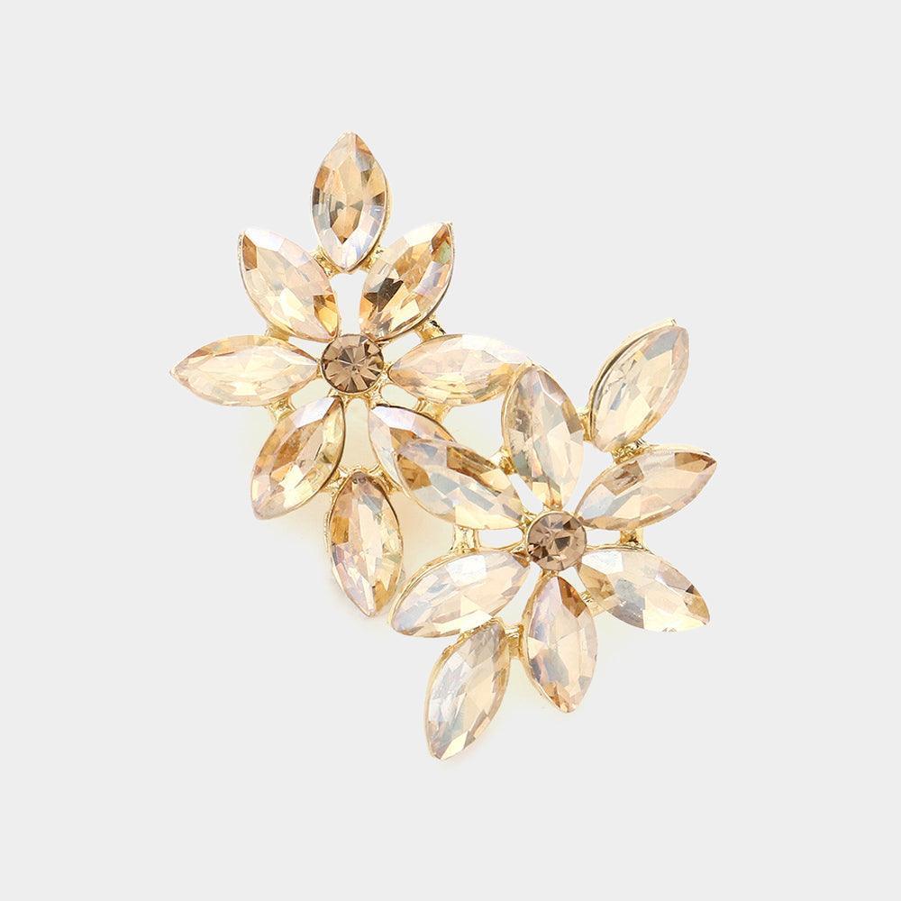 Floral Marquise Stone Cluster Evening Earrings - Jewelry Store by Erik Rayo