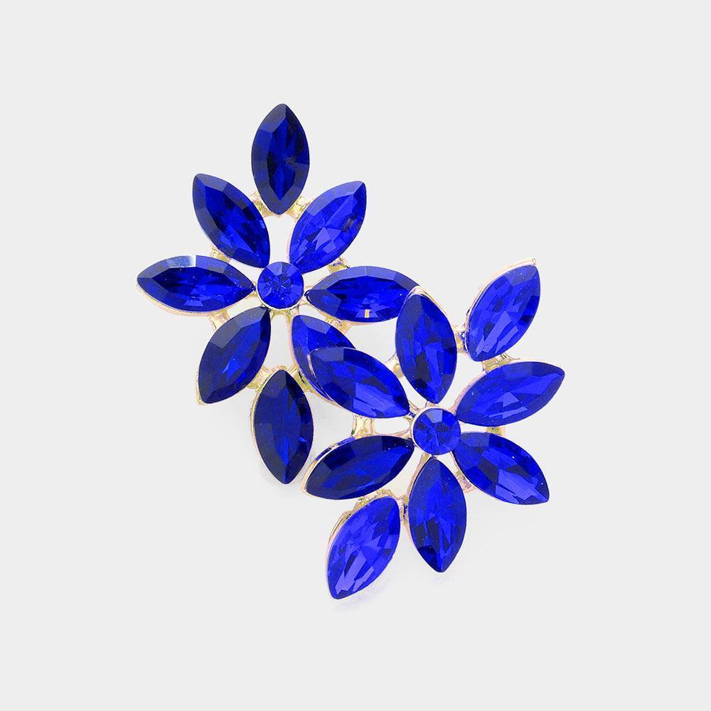 Floral Marquise Stone Cluster Evening Earrings - Jewelry Store by Erik Rayo