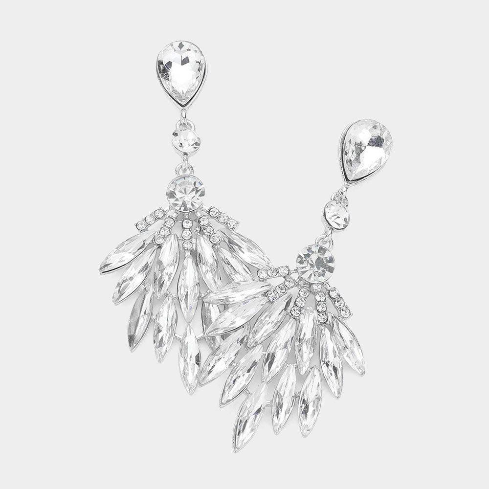 Marquise Stone Cluster Evening Earrings - Jewelry Store by Erik Rayo