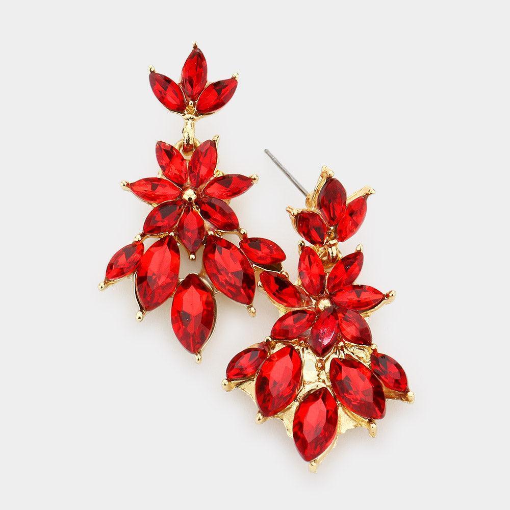 Marquise Stone Cluster Dangle Evening Earrings - Jewelry Store by Erik Rayo