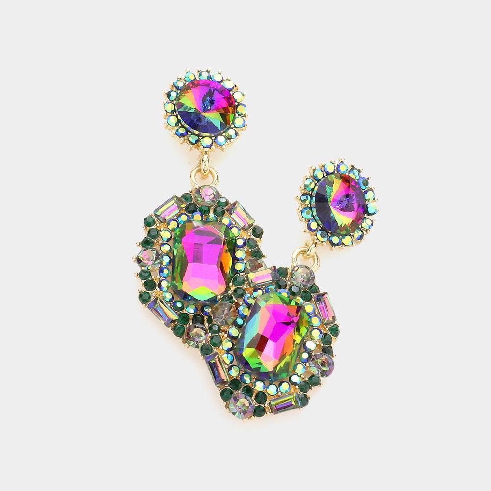 Emerald Cut Crystal Evening Earrings - Jewelry Store by Erik Rayo