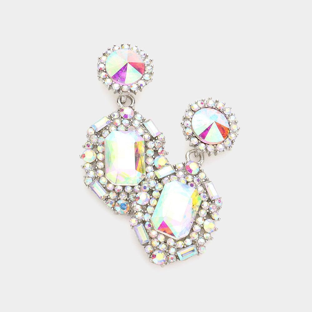 Emerald Cut Crystal Evening Earrings - Jewelry Store by Erik Rayo