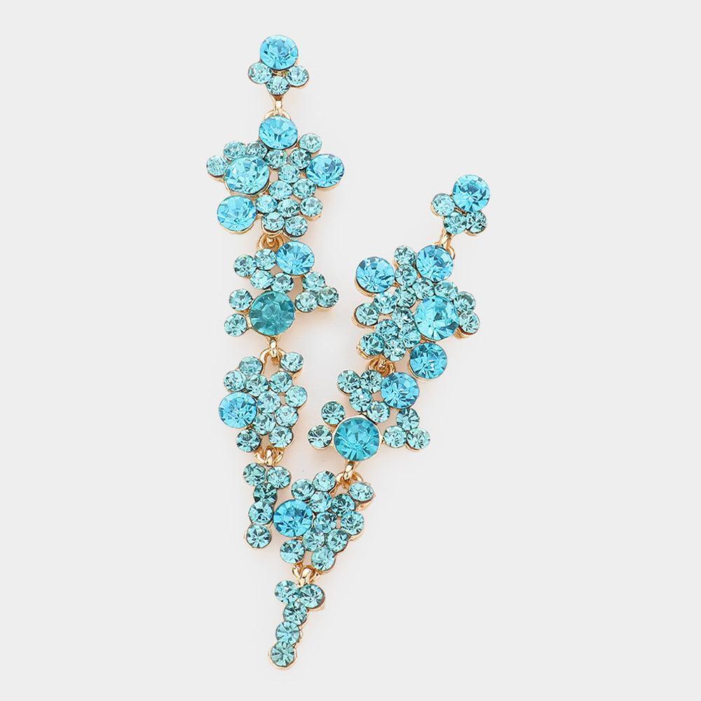 Bubble Stone Cluster Dangle Evening Earrings - Jewelry Store by Erik Rayo