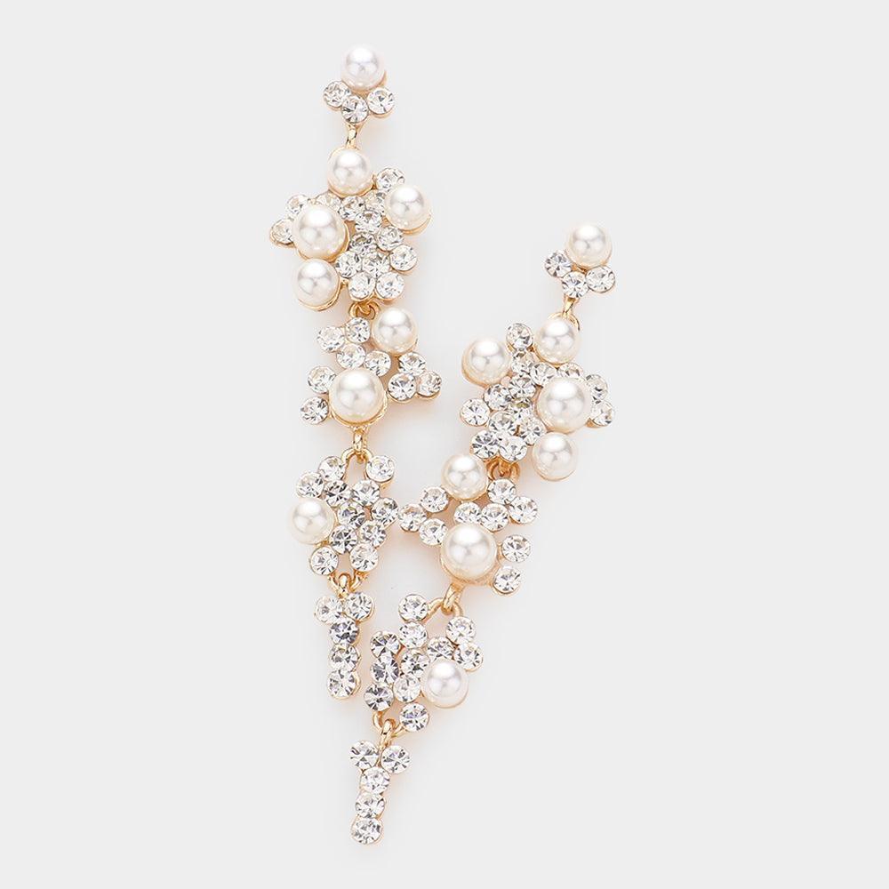 Clear Bubble Stone Cluster Dangle Evening Earrings - Jewelry Store by Erik Rayo