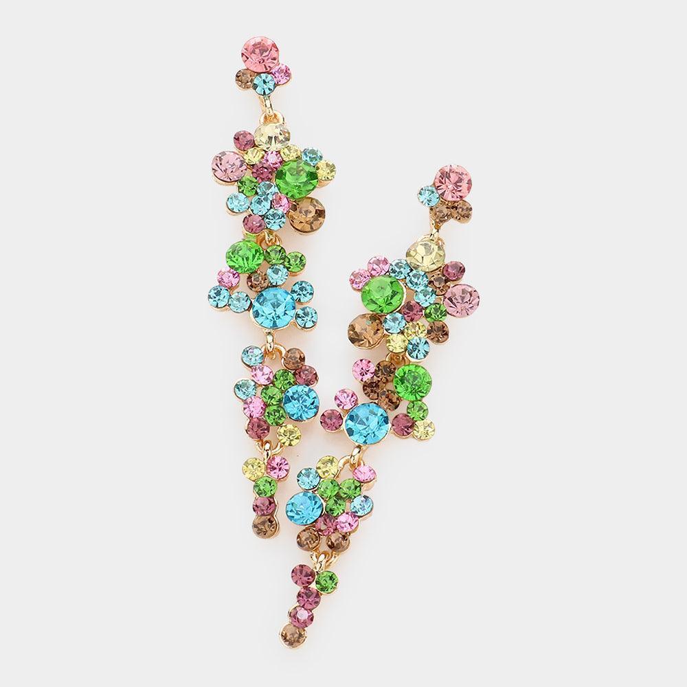 Bubble Stone Cluster Dangle Evening Earrings - Jewelry Store by Erik Rayo