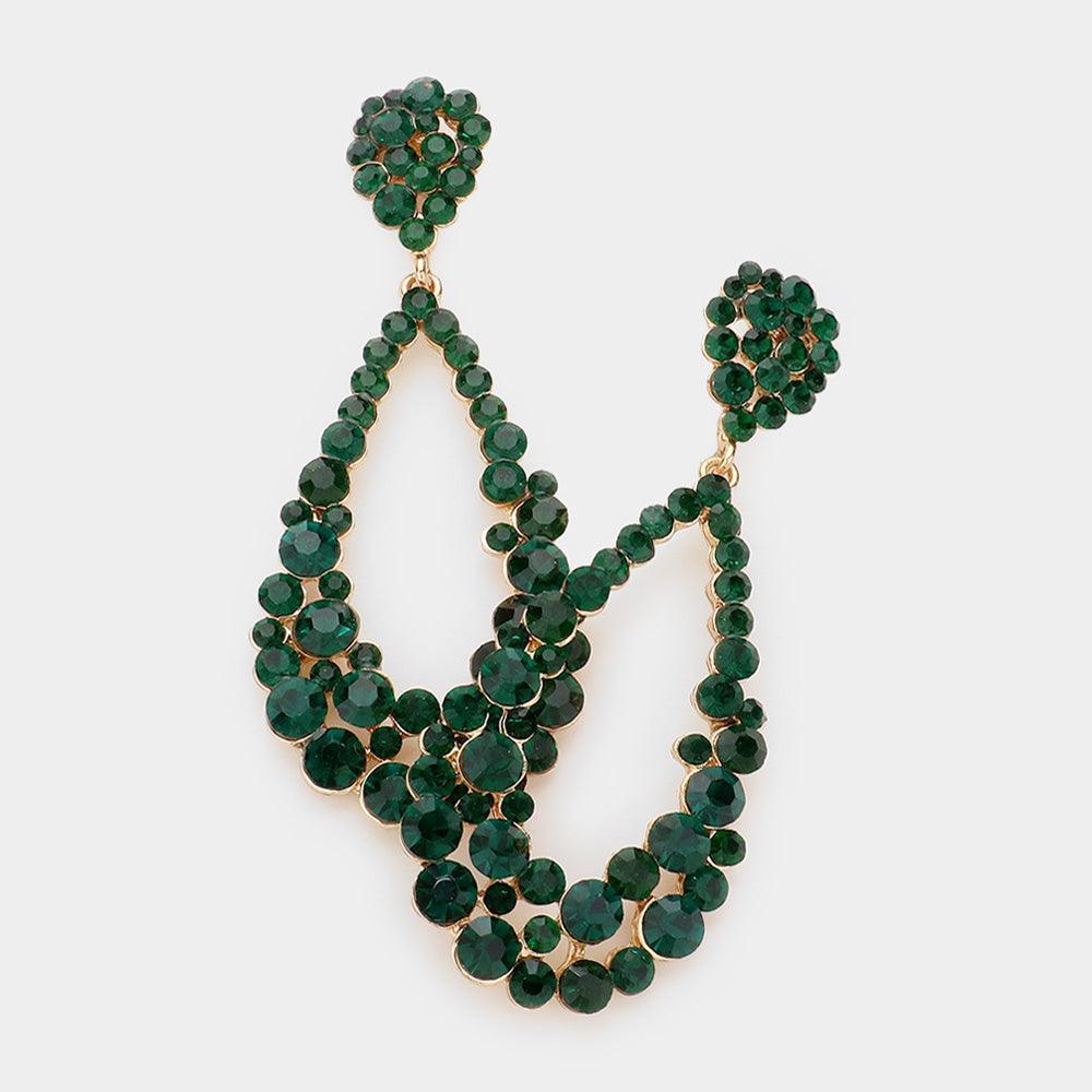 Crystal Bubble Cluster Teardrop Evening Earrings - Jewelry Store by Erik Rayo