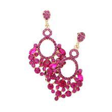 Load image into Gallery viewer, Fuchsia Marquise Crystal Chandelier Statement Evening Earrings
