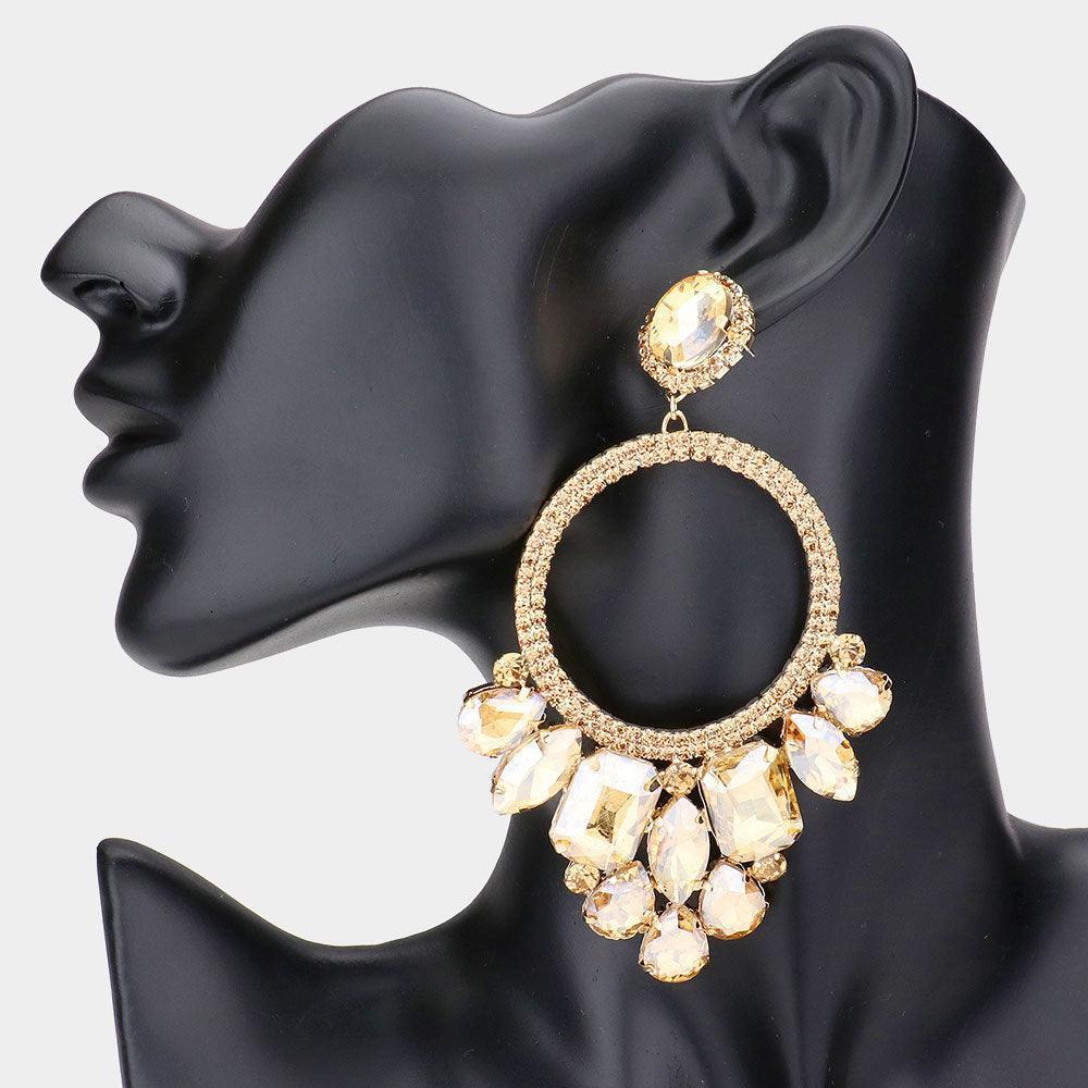 Multi Stone Cluster Statement Evening Earrings - Jewelry Store by Erik Rayo