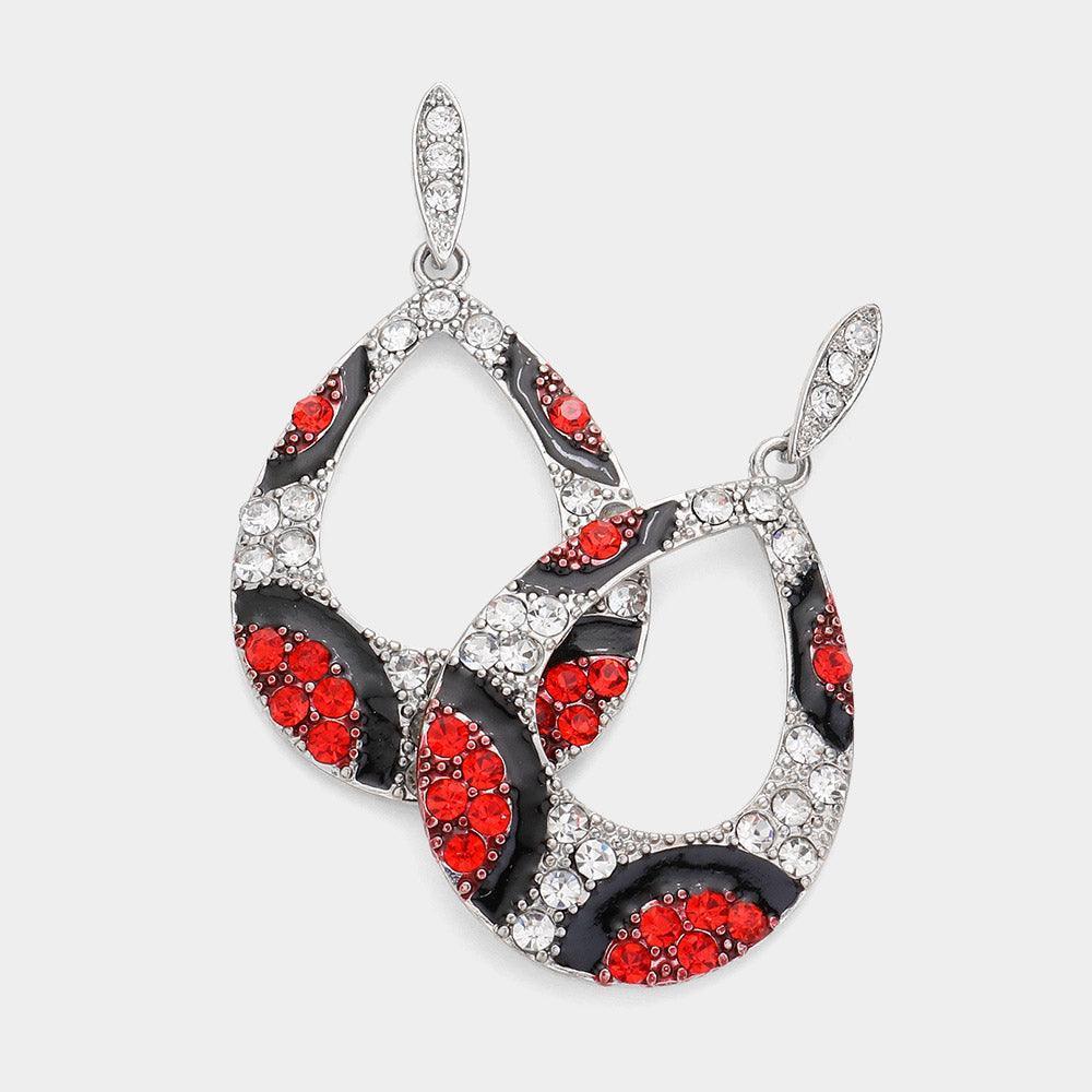 Crystal Paved Open Teardrop Dangle Earrings - Jewelry Store by Erik Rayo