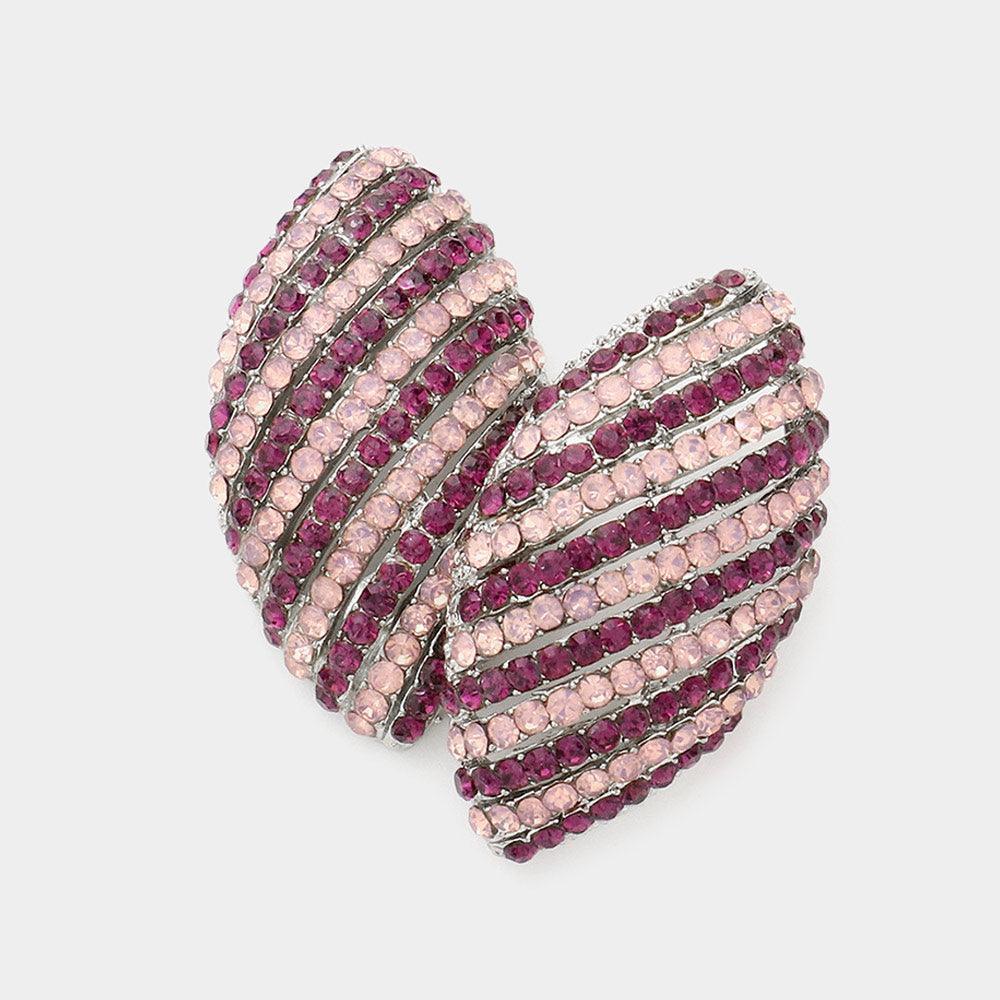 Amethyst Rhinestone Embellished Marquise Evening Earrings - Jewelry Store by Erik Rayo