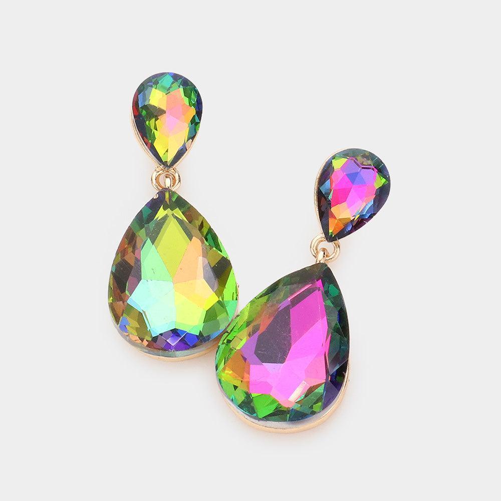 Crystal Double Teardrop Evening Earrings - Jewelry Store by Erik Rayo