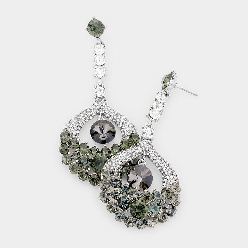 Clear Crystal Bubble Droplet Evening Earrings - Jewelry Store by Erik Rayo