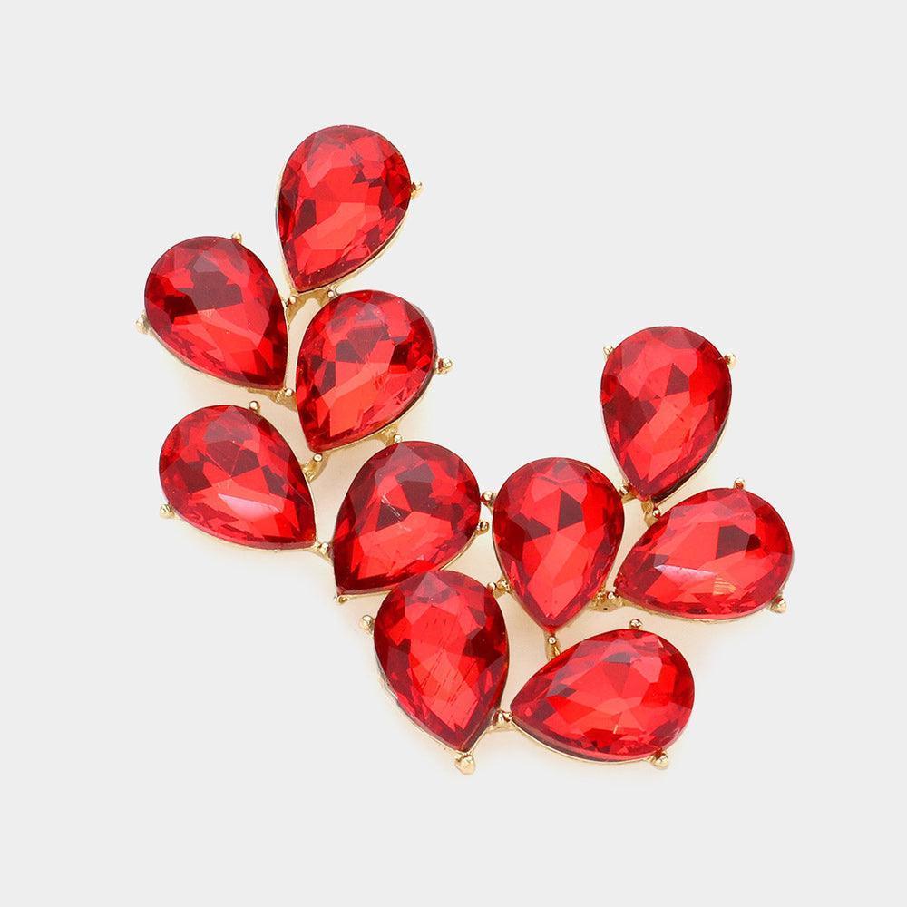 Teardrop Stone Cluster Evening Earrings - Jewelry Store by Erik Rayo
