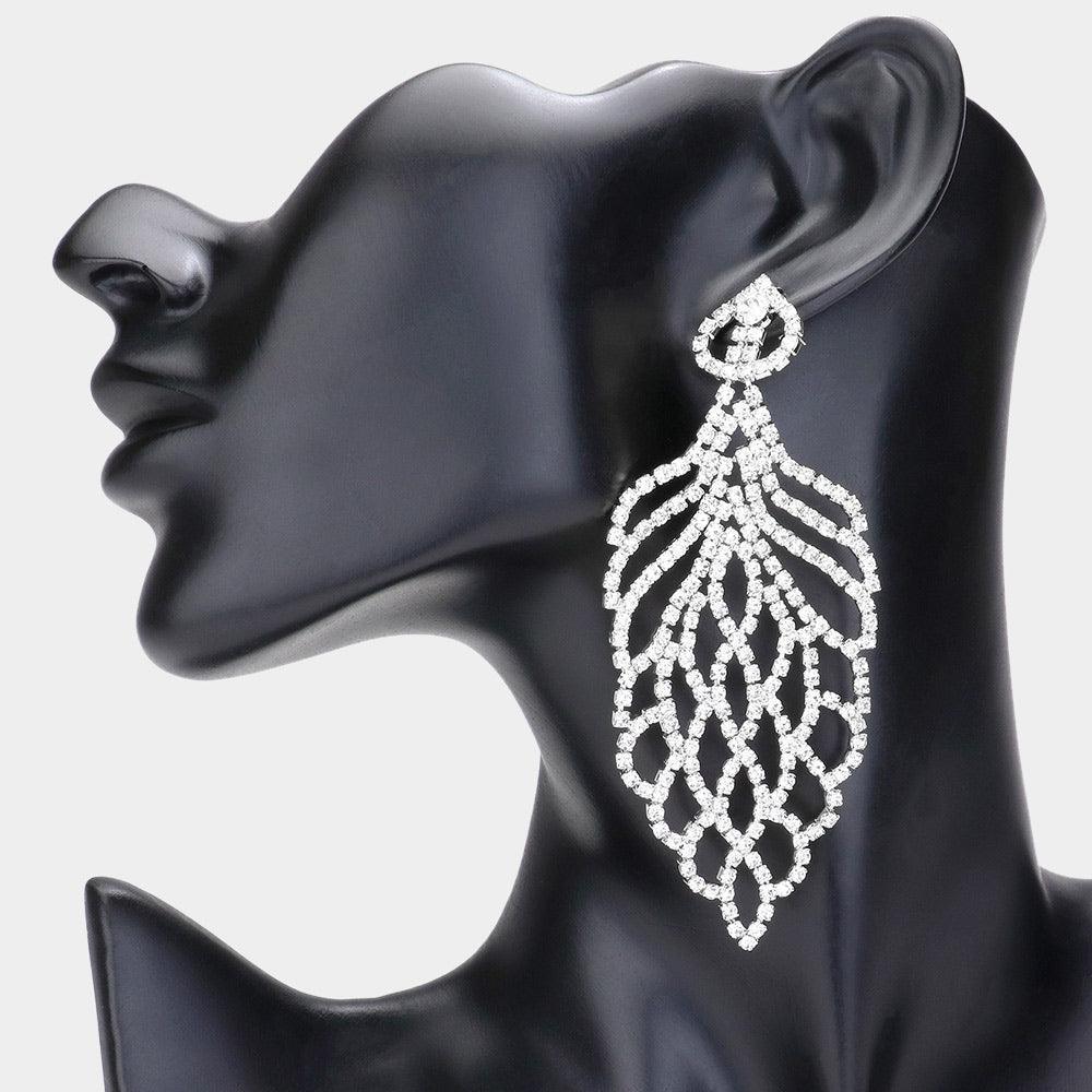 Rhinestone Paved Chandelier Evening Earrings - Jewelry Store by Erik Rayo