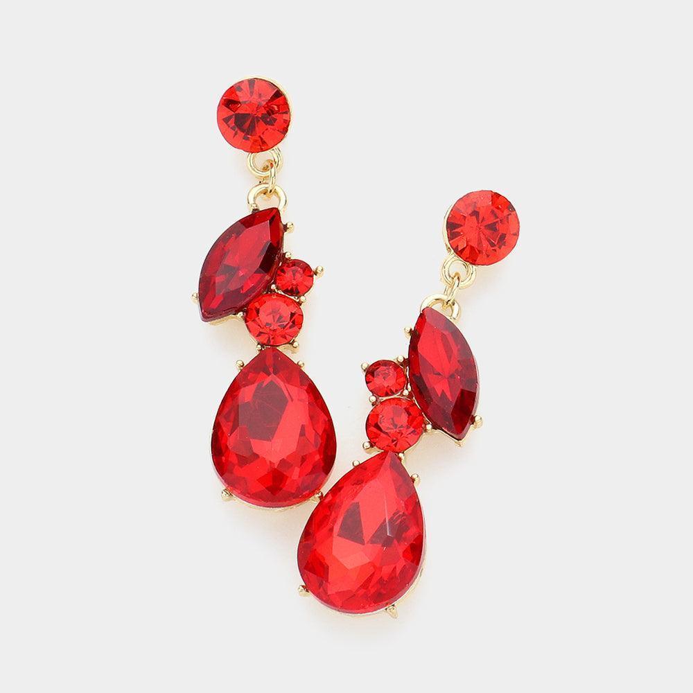 Teardrop Marquise Cluster Dangle Evening Earrings - Jewelry Store by Erik Rayo