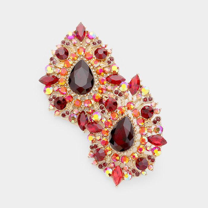 Crystal Teardrop Accented Evening Earrings - Jewelry Store by Erik Rayo